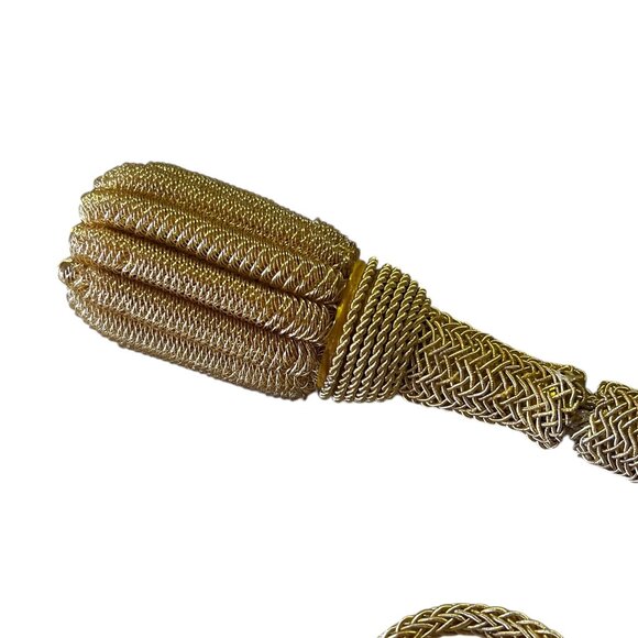 Military Sword Knot Gold Bullion Braided Cord Tassel Acorn Army Navy Vintage USA - Picture 5 of 7